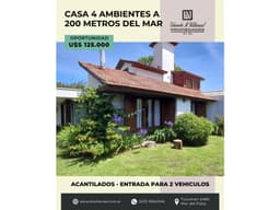Espectacular casa con parque a 200 metros del mar