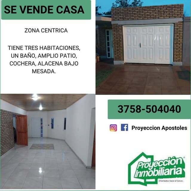 SE VENDE CASA EN APOSTOLES , MISIONES