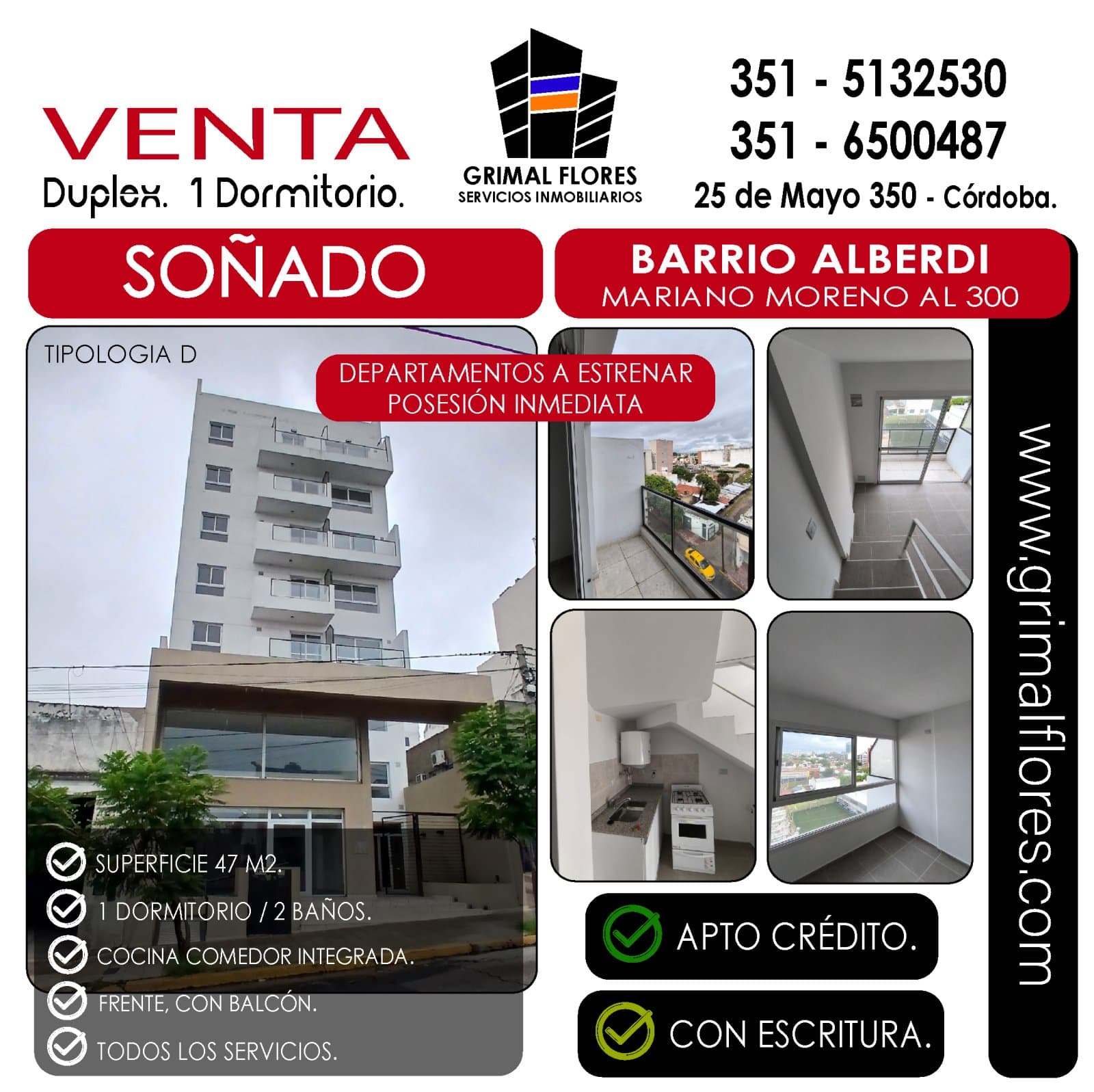 DEPARTAMENTO DUPLEX A ESTRENAR 1 DORMITORIO BARRIO ALBERDI — foto 2