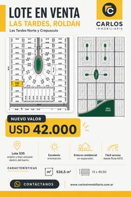 Lote en Las Tardes - Barrio abierto residencial