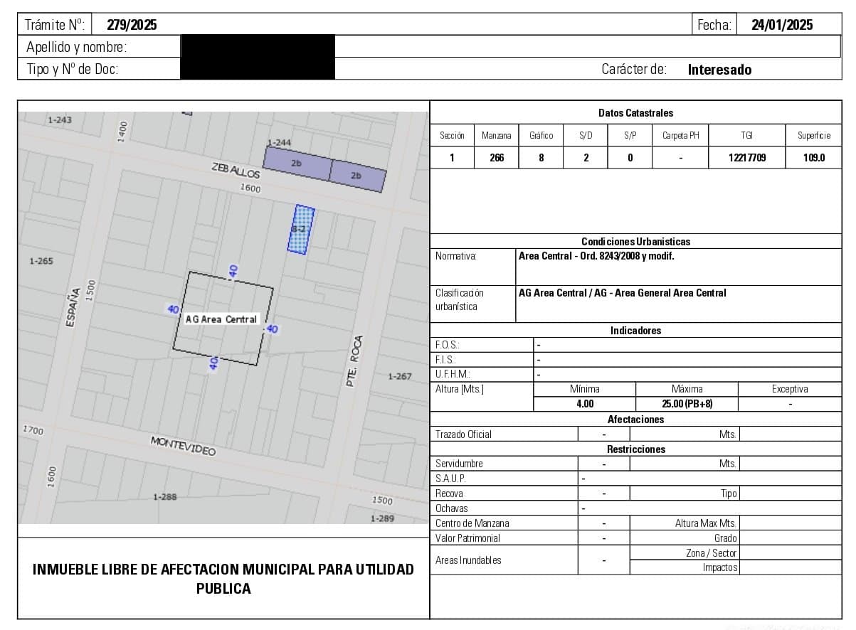 Zeballos al 1600 (Lote para constructoras de 168mts2) — foto 1
