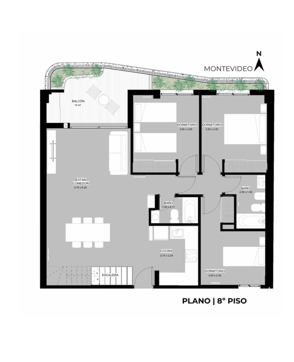 Venta 3 dormirtorios con terraza y pileta Montevideo 961 — foto 4