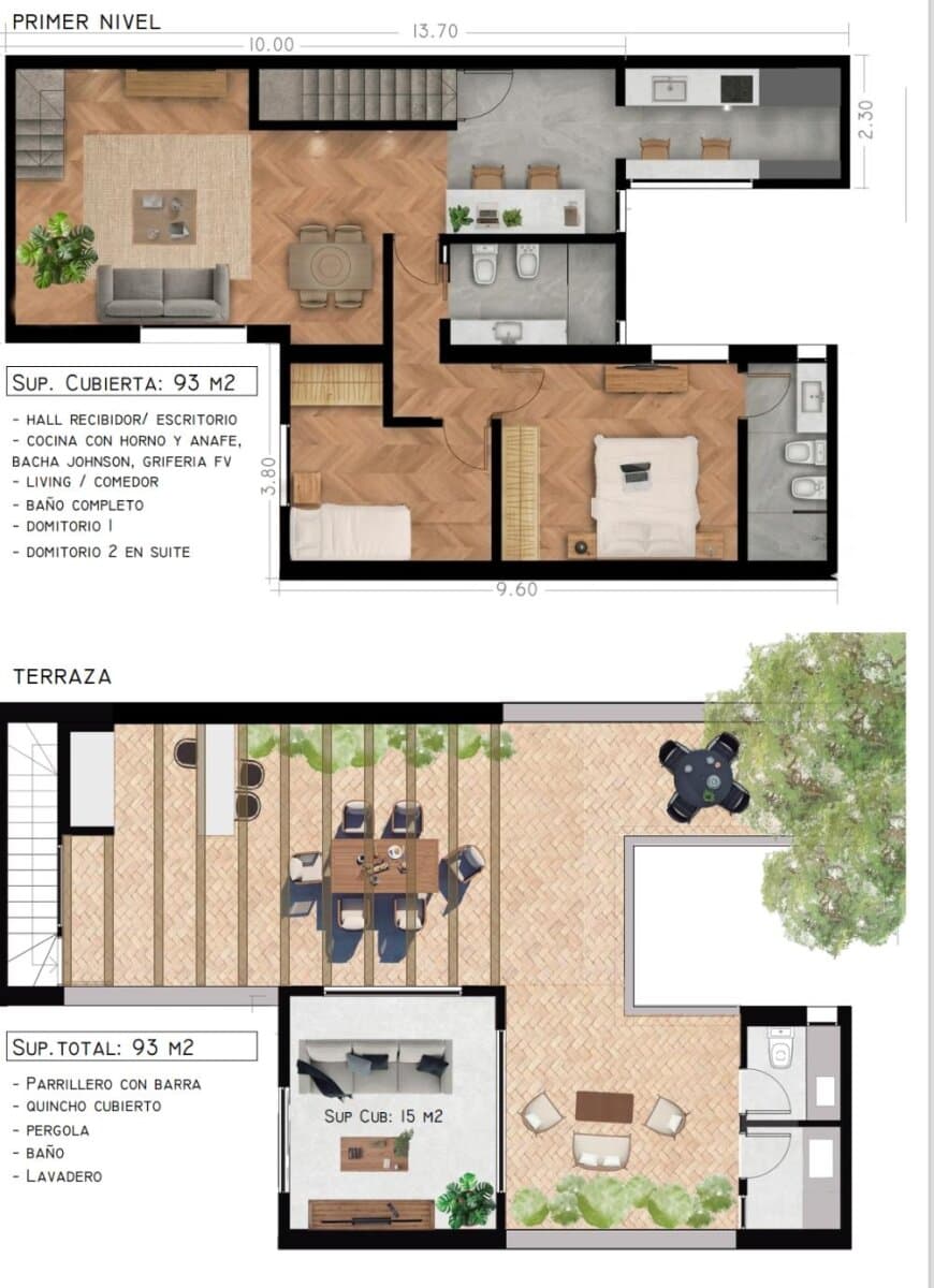 Venta departamento de pasillo 2 dormitorios- Zona Lourdes — foto 3
