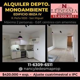 $420.000 Monoambiente Edif. Ibiza IV
