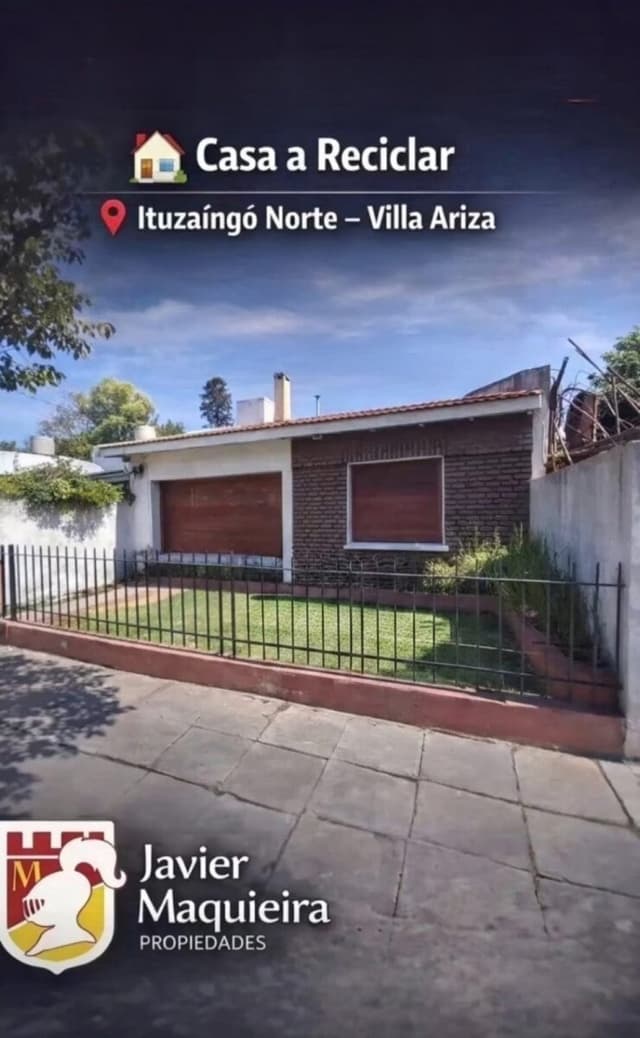 VENTA CASA 3 AMB-DPTO AL FONDO-VILLA ARIZA-ITUZAINGO